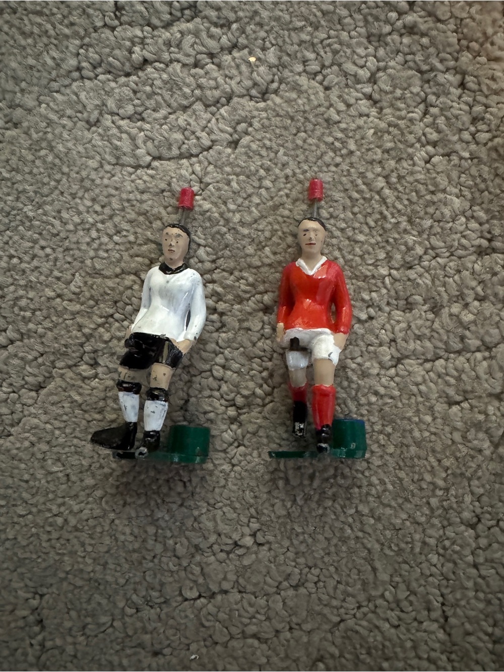 Vintage Tipp-Kick tabletop soccer game figures with kickers and goalkeeper